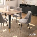 Καρέκλα Giselle pakoworld βελούδο γκρι-μαύρο χρυσό πόδι | Συσκευασία 4 τμχ