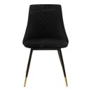 Καρέκλα Giselle pakoworld βελούδο μαύρο-πόδι μαύρο χρυσό | Συσκευασία 4 τμχ