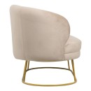 Καναπές διθέσιος Rony pakoworld βελούδο μπεζ-πόδι χρυσό μέταλλο 135x75x85εκ