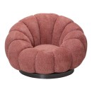 Πολυθρόνα περιστρεφόμενη Nester pakoworld μπουκλέ ύφασμα σε απόχρωση σάπιο μήλο 98x97x69εκ