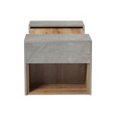 Τραπέζι σαλονιού Morfi pakoworld πολυμορφικό 3τεμ σε oak-μπεζ μαρμάρου απόχρωση 105x45x37εκ