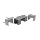 Τραπέζι σαλονιού Morfi pakoworld πολυμορφικό 3τεμ σε oak-μπεζ μαρμάρου απόχρωση 105x45x37εκ