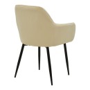 Πολυθρόνα Noor pakoworld μπεζ βελούδο με πόδι μετάλλου σε μαύρη απόχρωση 58x58x86εκ | Συσκευασία 2 τμχ