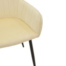 Πολυθρόνα Noor pakoworld μπεζ βελούδο με πόδι μετάλλου σε μαύρη απόχρωση 58x58x86εκ | Συσκευασία 2 τμχ