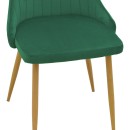 Καρέκλα Azori pakoworld κυπαρισσί βελούδο με μεταλλικό πόδι σε φυσική απόχρωση 49x55x85εκ | Συσκευασία 2 τμχ