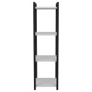 Επιδαπέδια ραφιέρα Harvey pakoworld μαύρο μέταλλο και μελαμίνη σε λευκή απόχρωση 33x28x100εκ