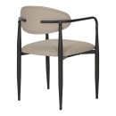 Πολυθρόνα Kalone pakoworld pu σε γκρι-μπεζ απόχρωση 56x55x78εκ | Συσκευασία 2 τμχ