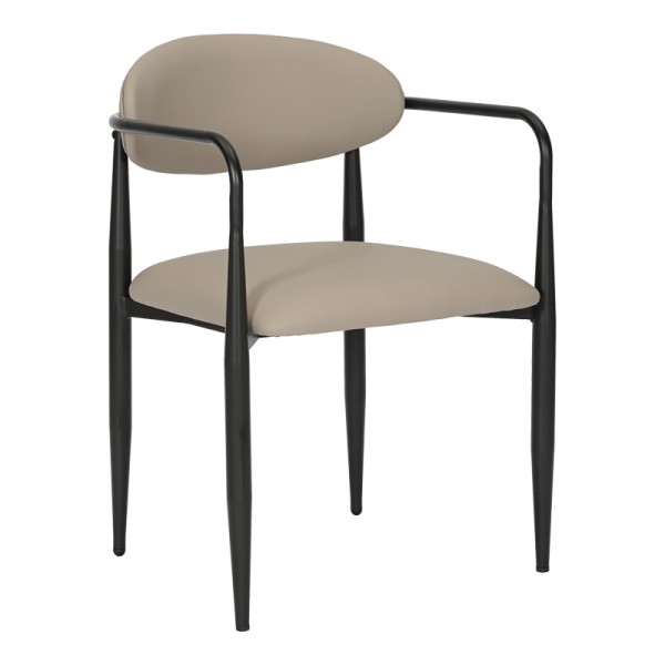 Πολυθρόνα Kalone pakoworld pu σε γκρι-μπεζ απόχρωση 56x55x78εκ | Συσκευασία 2 τμχ