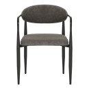 Πολυθρόνα Kalone pakoworld ύφασμα σε ανθρακί απόχρωση 56x55x78εκ | Συσκευασία 2 τμχ