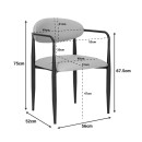 Πολυθρόνα Kalone pakoworld ύφασμα σε ανθρακί απόχρωση 56x55x78εκ | Συσκευασία 2 τμχ