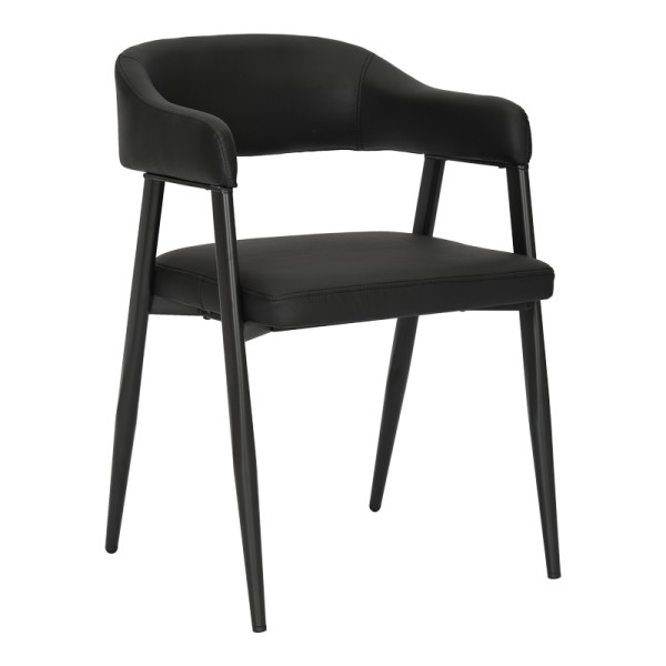 Πολυθρόνα Sezan pakoworld pu σε μαύρη απόχρωση 56x55x78εκ | Συσκευασία 2 τμχ