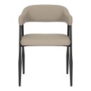 Πολυθρόνα Sezan pakoworld pu σε γκρι-μπεζ απόχρωση 56x55x78εκ | Συσκευασία 2 τμχ