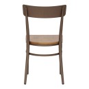 Καρέκλα Zerca pakoworld σκελετός καφέ μέταλλο με rubberwood σε φυσική απόχρωση 49x44x82εκ | Συσκευασία 2 τμχ