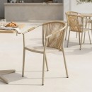 Πολυθρόνα στοιβαζόμενη Convince pakoworld αλουμίνιο με καφέ σκελετό-textilene-pe rattan 56x63x82εκ