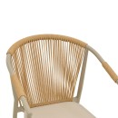 Πολυθρόνα στοιβαζόμενη Convince pakoworld αλουμίνιο με καφέ σκελετό-textilene-pe rattan 56x63x82εκ