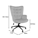 Καρέκλα γραφείου διευθυντή Lobima pakoworld περιστρεφόμενη κρεμ βελούδο 68x71x105-112εκ