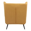 Πολυθρόνα Mareta pakoworld κίτρινο ύφασμα με πόδι σε μαύρη απόχρωση 83x80x99εκ