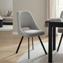 Καρέκλα Initiate pakoworld γκρι ύφασμα-πόδι μαύρο μέταλλο 48x57x85εκ | Συσκευασία 2 τμχ