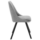 Καρέκλα Initiate pakoworld γκρι ύφασμα-πόδι μαύρο μέταλλο 48x57x85εκ | Συσκευασία 2 τμχ