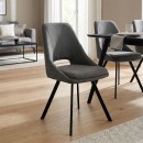 Καρέκλα Initiate pakoworld ανθρακί ύφασμα-πόδι μαύρο μέταλλο 48x57x85εκ | Συσκευασία 2 τμχ