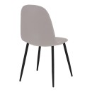Καρέκλα Bella pakoworld ύφασμα σε γκρι με πόδι μαύρο μέταλλο 43.5x52x89εκ | Συσκευασία 4 τμχ