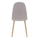 Καρέκλα Bella pakoworld γκρι ύφασμα με πόδι μέταλλο σε φυσική απόχρωση 43.5x52x89εκ | Συσκευασία 4 τμχ