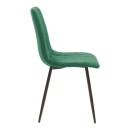 Καρέκλα Noor pakoworld κυπαρισσί βελούδο με πόδι μετάλλου σε μαύρη απόχρωση 44x53x86εκ | Συσκευασία 4 τμχ