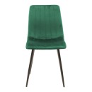 Καρέκλα Noor pakoworld κυπαρισσί βελούδο με πόδι μετάλλου σε μαύρη απόχρωση 44x53x86εκ | Συσκευασία 4 τμχ