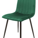 Καρέκλα Noor pakoworld κυπαρισσί βελούδο με πόδι μετάλλου σε μαύρη απόχρωση 44x53x86εκ | Συσκευασία 4 τμχ