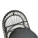 Πολυθρόνα Tromso paakoworld pe rattan σε μαύρη απόχρωση με μαύρο μαξιλάρι 80x85x98εκ