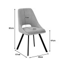 Καρέκλα Initiate pakoworld terracotta ύφασμα-πόδι μαύρο μέταλλο 48x57x85εκ | Συσκευασία 2 τμχ