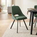 Καρέκλα Initiate pakoworld πράσινο ύφασμα-πόδι μαύρο μέταλλο 48x57x85εκ | Συσκευασία 2 τμχ