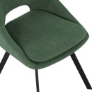 Καρέκλα Initiate pakoworld πράσινο ύφασμα-πόδι μαύρο μέταλλο 48x57x85εκ | Συσκευασία 2 τμχ