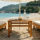 Τραπεζάκι παραλίας Summrine pakoworld μασίφ ξύλο οξιάς σε καρυδί χρώμα 60x40x45εκ