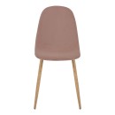 Καρέκλα Bella pakoworld σάπιο μήλο βελούδο με μεταλλικό πόδι σε φυσική απόχρωση 43.5x52x89εκ | Συσκευασία 4 τμχ