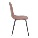 Καρέκλα Bella pakoworld σάπιο μήλο βελούδο με μεταλλικό μαύρο πόδι 43.5x52x89εκ | Συσκευασία 4 τμχ