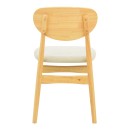 Καρέκλα Cardith pakoworld rubberwood-plywood σε φυσική απόχρωση-ύφασμα γκρι-μπεζ 48x51x78εκ