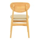 Καρέκλα Cardith pakoworld rubberwood-plywood σε φυσική απόχρωση-pu μπεζ 48x51x78εκ