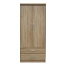 Ντουλάπα ρούχων δίφυλλη OLYMPUS pakoworld σε sonoma απόχρωση 81x57x183εκ