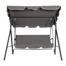 Κούνια κήπου Globo pakoworld μέταλλο μαύρο-ύφασμα σε ανθρακί απόχρωση 170x110x153εκ