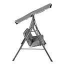 Κούνια κήπου Globo pakoworld μέταλλο μαύρο-ύφασμα σε ανθρακί απόχρωση 170x110x153εκ