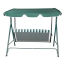 Κούνια κήπου Globo pakoworld μέταλλο πράσινο-ύφασμα σε λευκή-πράσινη απόχρωση 170x110x153εκ