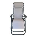 Πολυθρόνα relax πτυσσόμενη Mirka pakoworld γκρι textilene με μαύρο μέταλλο 65x165x110εκ