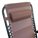 Πολυθρόνα relax πτυσσόμενη Mirka pakoworld textilene-μέταλλο σε καφέ-μαύρη απόχρωση 65x165x110εκ