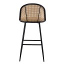 Σκαμπό μπαρ Kace pakoworld pe rattan φυσικό-ανθρακί pu-μαύρο μέταλλο 43x55x102εκ | Συσκευασία 2 τμχ