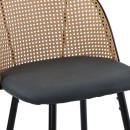 Σκαμπό μπαρ Kace pakoworld pe rattan φυσικό-ανθρακί pu-μαύρο μέταλλο 43x55x102εκ | Συσκευασία 2 τμχ