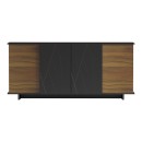 Μπουφές Zafore pakoworld καρυδί- μαύρο μαρμάρου 180x45x80εκ