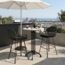 Τραπέζι μπαρ μαρμάρινο Meppo pakoworld μαντέμι σε λευκή-μαύρη απόχρωση Φ60x107.8εκ