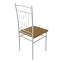 Τραπεζαρία Reforia pakoworld σετ 5τμχ mdf σε φυσική απόχρωση με λευκά μεταλλικά πόδια 110x60x74εκ