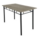 Τραπεζαρία Reforia pakoworld σετ 5τμχ mdf σε γκρι απόχρωση με μαύρα μεταλλικά πόδια 110x60x74εκ